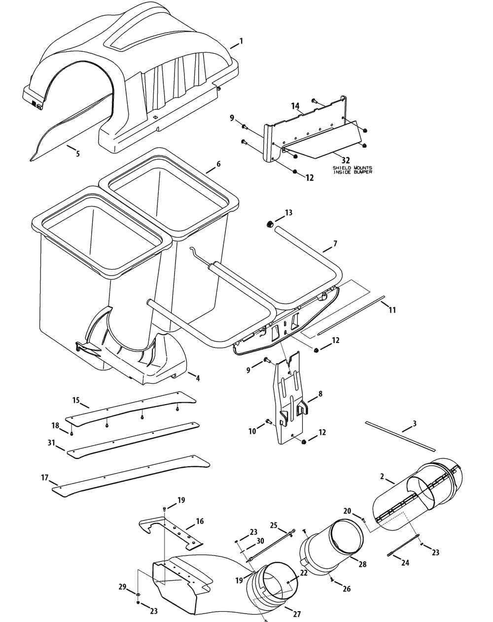 General Assembly Diagram and Parts List for 19A70011 100 Cub Cadet Lawn Tractor